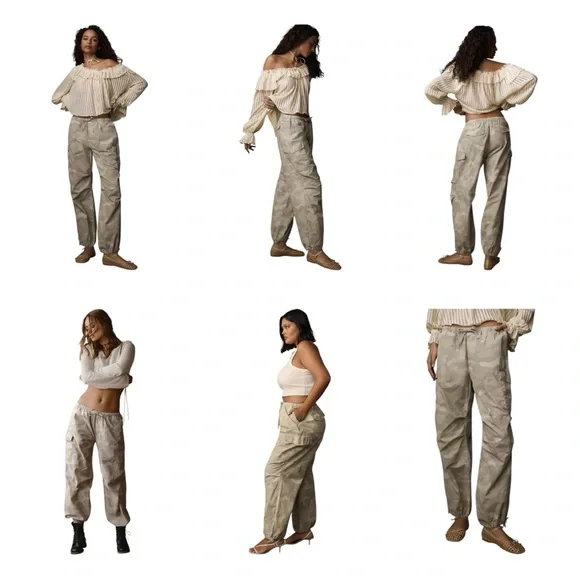 Pilcro Printed Camo Parachute Pants W’s M Cargo Utility Cotton - Anthropologie - Picture 9 of 12